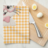 Cute Gingham Bunny Pink Heart Glasses  Theedoek (Quarter Fold)