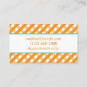 Cute Gingham Business of Contact Kaarten Visitekaartje (Achterkant)