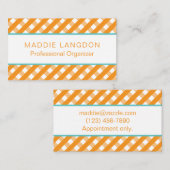 Cute Gingham Business of Contact Kaarten Visitekaartje (Voorkant / Achterkant)