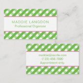 Cute Gingham Business of Contact Kaarten Visitekaartje (Voorkant / Achterkant)