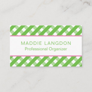 Cute Gingham Business of Contact Kaarten Visitekaartje