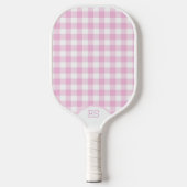 Cute gingham en streep roze pickleball-paddle pickleball paddle (Voorkant)