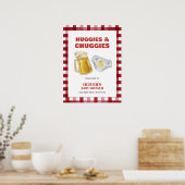 Cute Gingham Huggies Diaper Baby Shower Welcome  Poster (Keuken)