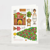 Cute Gingham Old Fashioned Kerstpapieren Pop Kaart (Voorkant)