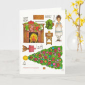 Cute Gingham Old Fashioned Kerstpapieren Pop Kaart (Gele Bloem)