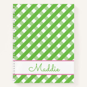 Cute Gingham Personal Spiral Notebook Notitieboek