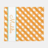 Cute Gingham Personalized Fleece Blanket (Voorkant (Horizontaal))
