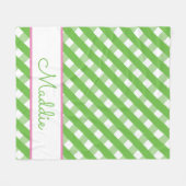 Cute Gingham Personalized Fleece Blanket Deken (Voorkant (Horizontaal))