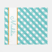 Cute Gingham Personalized Fleece Blanket Deken (Voorkant (Horizontaal))