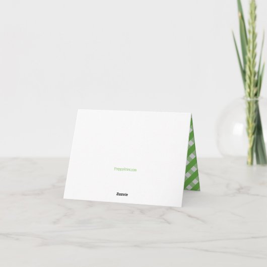 Cute Gingham Personalized Folded Note Cards Bedankkaart (Achterkant)