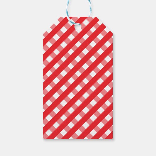 Cute Gingham Personalized Gift Labels Cadeaulabel (Achterkant)