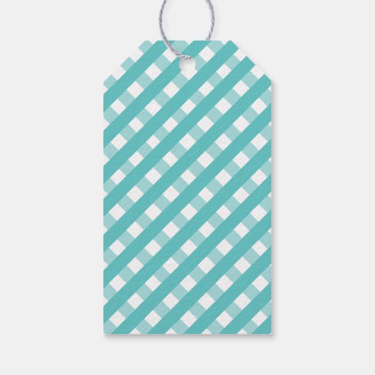 Cute Gingham Personalized Gift Labels Cadeaulabel (Achterkant)