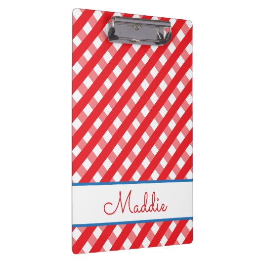 Cute Gingham Personalized klembord (Rechts)