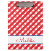 Cute Gingham Personalized klembord (Voorkant)