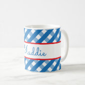Cute Gingham Personalized Mug Koffiemok (Voorkant rechts)
