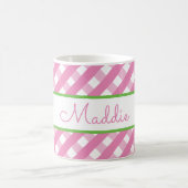 Cute Gingham Personalized Mug Koffiemok (Center)