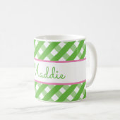 Cute Gingham Personalized Mug Koffiemok (Voorkant rechts)