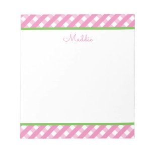 Cute Gingham Personalized Notitieblok