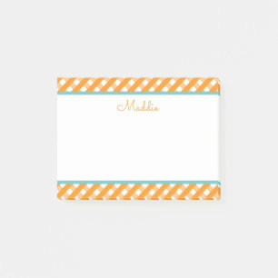 Cute Gingham Personalized Notitieblok Post-it® Notes