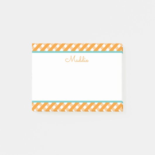 Cute Gingham Personalized Notitieblok Post-it® Notes (Voorkant)