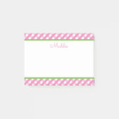 Cute Gingham Personalized Post-it Notitieblok Post-it® Notes (Voorkant)