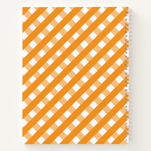 Cute Gingham Personalized Spiral Notitieboek (Achterkant)