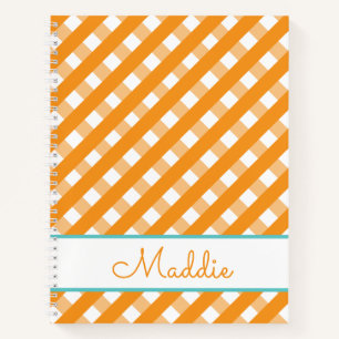 Cute Gingham Personalized Spiral Notitieboek