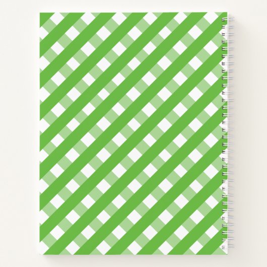 Cute Gingham Personalized Spiral Notitieboek (Achterkant)