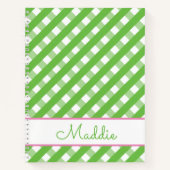 Cute Gingham Personalized Spiral Notitieboek (Voorkant)