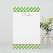 Cute Gingham Personalized Stationery (Staand voorkant)