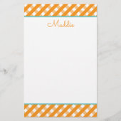Cute Gingham Personalized Stationery (Voorkant)