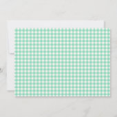 Cute  Gingham Pset Mint Green Baby shower Kaart (Achterkant)