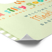 Cute Gingham Silly Goose Baby Shower Welcome Poster (Hoek)