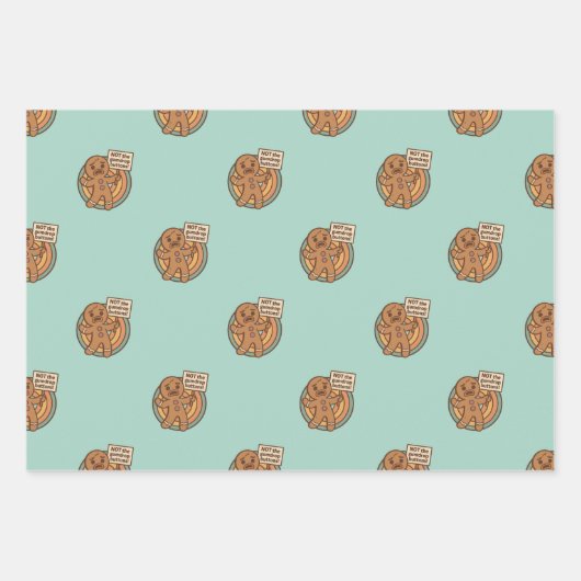 Cute Gingy Gingerbread Christmas Wrapping Paper (Voorkant 3)