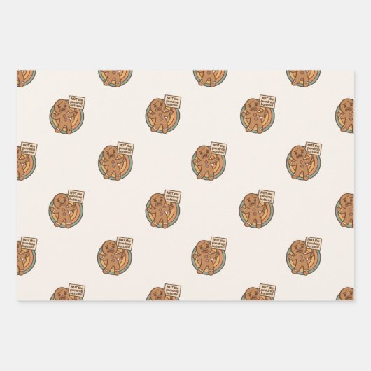 Cute Gingy Gingerbread Christmas Wrapping Paper (Voorkant 2)
