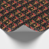 Cute giraf, glitter sparkle hartballonnen cadeaupapier (Hoek)