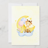Cute giraf op de wolk is een meisje baby shower kaart (Achterkant)