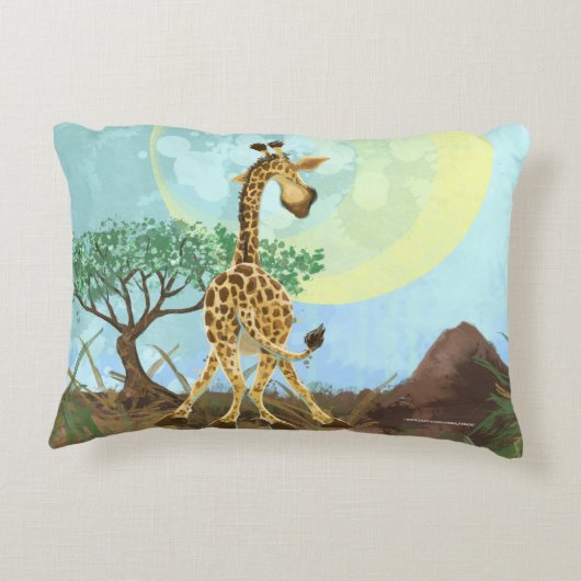 Cute Giraffe Accent Kussen (Achterkant)