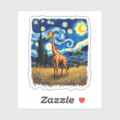 Cute Giraffe Africa - Starry Night T-Shirt Sticker (Vel)