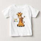 Cute Giraffe and Bear Best Friends Illustration (Voorkant)