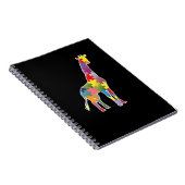 Cute Giraffe Autism Awareness T-Shirt Happy Autism Notitieboek (Rechterzijde)