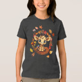 Cute Giraffe “Autism Awesome Autumn” Tri-Blend Shirt (Voorkant)