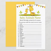 Cute giraffe Baby Animals Name Game (Voorkant / Achterkant)