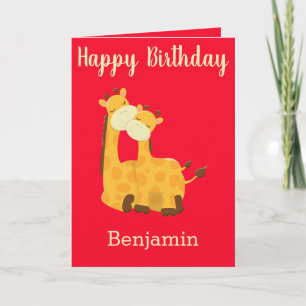 Cute Giraffe Baby Birthday Kaart