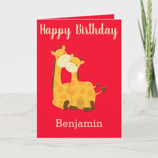 Cute Giraffe Baby Birthday Kaart (Voorkant)