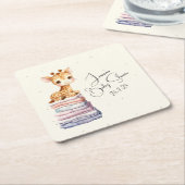 Cute Giraffe Baby Kartonnen Onderzetters (Schuin)