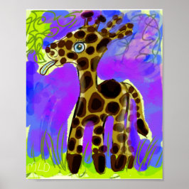 Cute Giraffe Baby met een lefkunst Poster