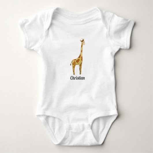 Cute Giraffe Baby Name T-Shirt (Voorkant)