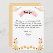 Cute Giraffe Baby Shower Bedankkaart Kaart (Voorkant / Achterkant)