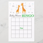 Cute Giraffe baby shower bingo card (Voorkant)